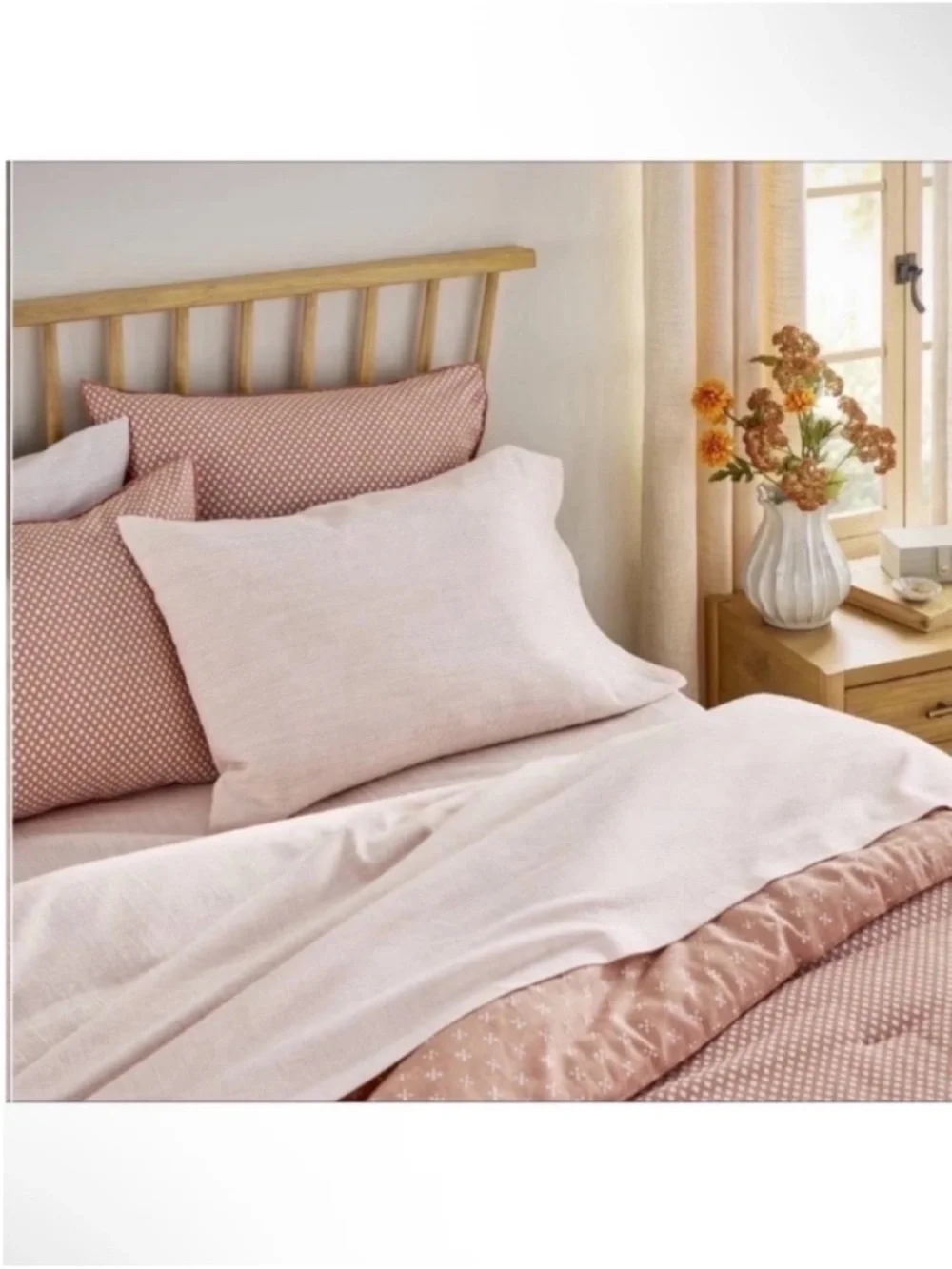 NWT 4pc King Micro Stripe Sheet Set Rust - Hearth & Hand with Magnolia
